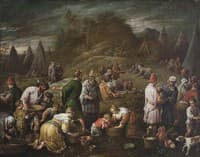 The Israelites Gathering Manna