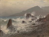 Waves Breaking Over Rocks