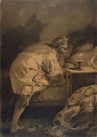 Man Blowing Out a Candle