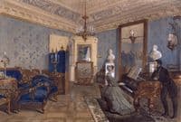 Interior of a Blue Salon