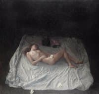 Nude with White Flowers