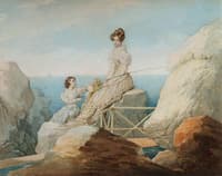 Empress Alexandra Fedorvna and Her Daughter on the Seashore