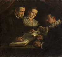 The changer Orazio Lago with His Wife and a Client