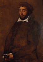 Portrait of a Man Holding Gloves