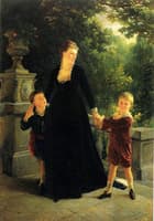 Portrait of M.A. Skoropadskaya with Her Sons