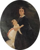 Portrait of Shestova with Her Daughter