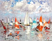 The First Windsurfers in the Estuary of the Touques