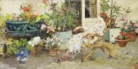 The Artist's Wife Sitting on Their Terrace in Posillipo