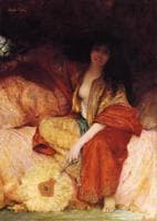 A Harem Beauty Holding a Fan
