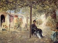 Ladies in a Sun-dapples Courtyard