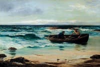 Fishermen Landing Catch on the Shore