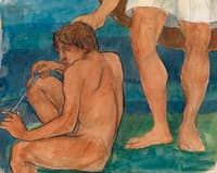 Seated Youth. Classical Composition