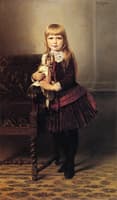 Portrait of a Young Girl Holding a Doll