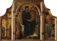 Triptych: The Virgin and Child; Crucifixion (left wing); Saint Francis Receiving the Stigmata (right