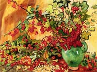 Vase with Foliage and Red Currants