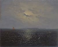 Moonlit night near the island of Rügen