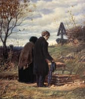 Elderly Couple Visiting the Son's Grave