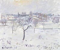 Snowy Landscape at Eragny with Apple Tree