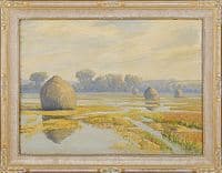 Marsh with Haystacks