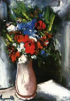 Bouquet of Flowers in a White Vase