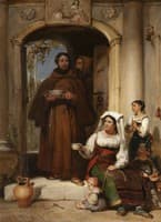 Capuchin Monks Giving Alms in Rome