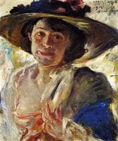 Woman in a Hat with Roses (Portrait der Ehefrau Charlotte)