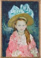 Young Girl Wearing a Large Hat