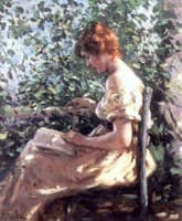 Portrait of a Young Woman reading book