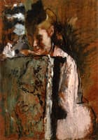 Girl Sewing a Label on an Armchair