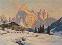 Winter Evening on Schlern, Dolomites