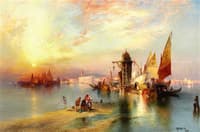 Venice, Sunset behind Santa Maria
