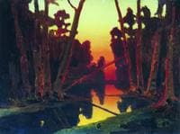 Sunset in the Forest