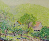 Barn hidden in Trees