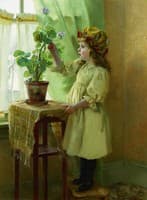 Young Girl with Geraniums