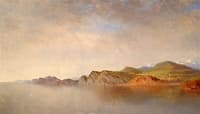 Rocky Shoreline under a Cloudy Sky