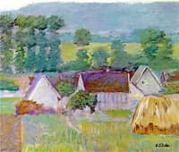 Farmhouses in Autumn, Giverny
