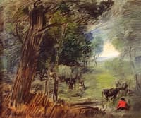 Forests cape with Hay Wagon and Cows