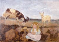 Elsbeth with Goats