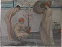 Three Figures: Pink and Grey
