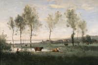 Pâturage dans les marais (Souvenir des environs d'Amiens)