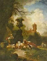 Bucolic Landscape with Urn