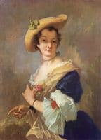 Portrait of a Woman with a Straw Hat