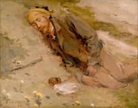 Study of Henri Duhem Reposing on the Dunes at Dannes-Camiers
