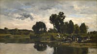 Les Lavandières au bords d’un ruisseau (Laundresses on the Banks of a Stream)