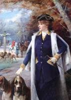 Sarah Bernhardt hunting with Hounds