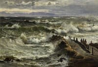 Rough Sea beside a Jetty