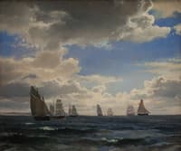 Sailing Ships in the Strait of Kronborg