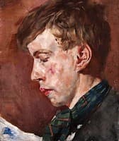 Man's Head with a Tartan Scarf
