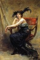 Woman Sitting in a 'Dagobert' Armchair