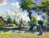 Landscape at Melleray, Woman Carrying Water to Horses